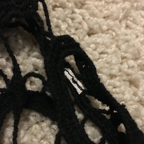 Vintage Bohemian Black Loose Crochet Lace Top - Picture 10 of 15